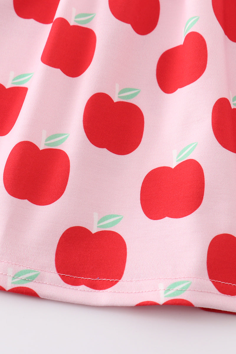 Blue apple dot ruffle dress