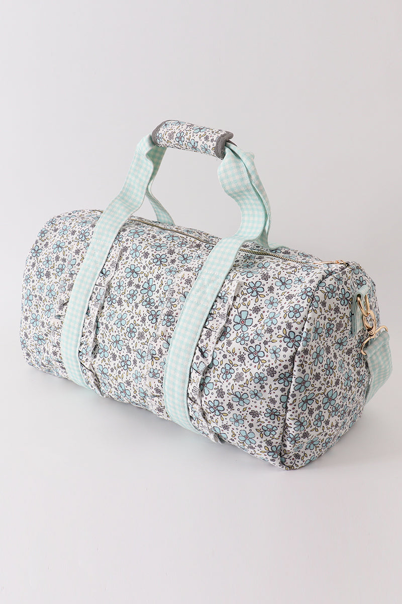 Green floral travel bag