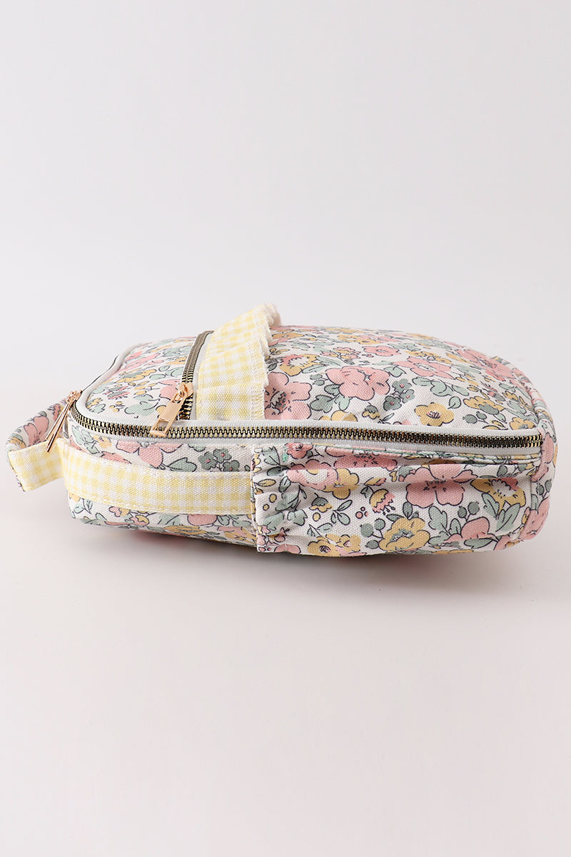 Yellow floral lunch bag