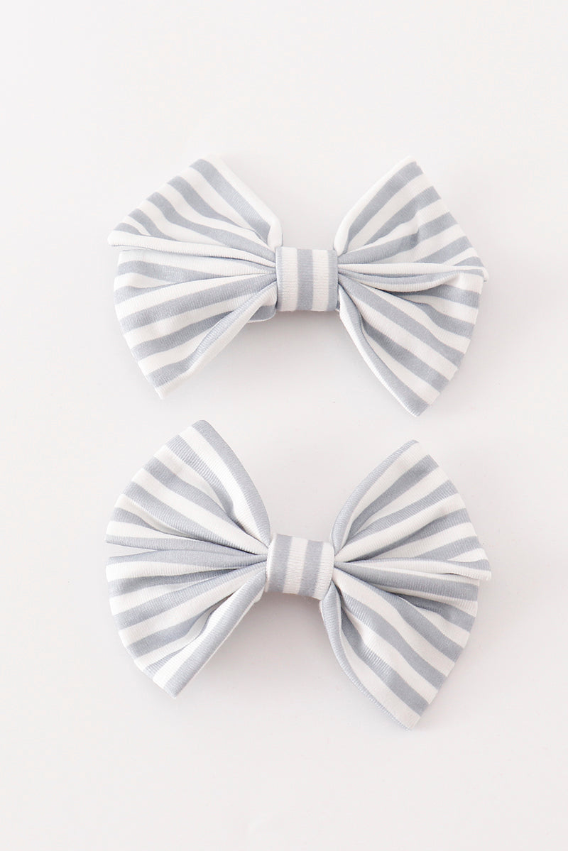 Stripe piggie hair bow