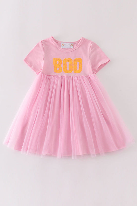 Pink boo sequin dress