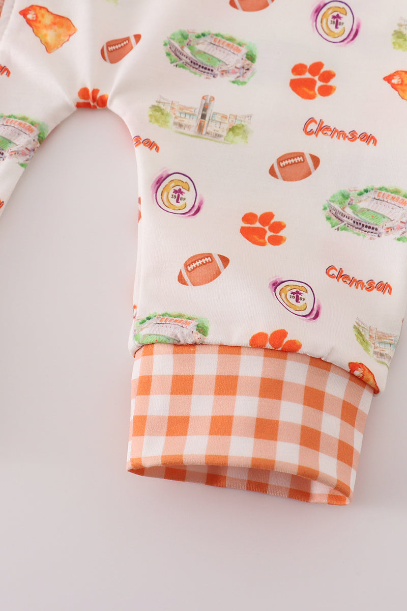 Clemson football baby girl romper