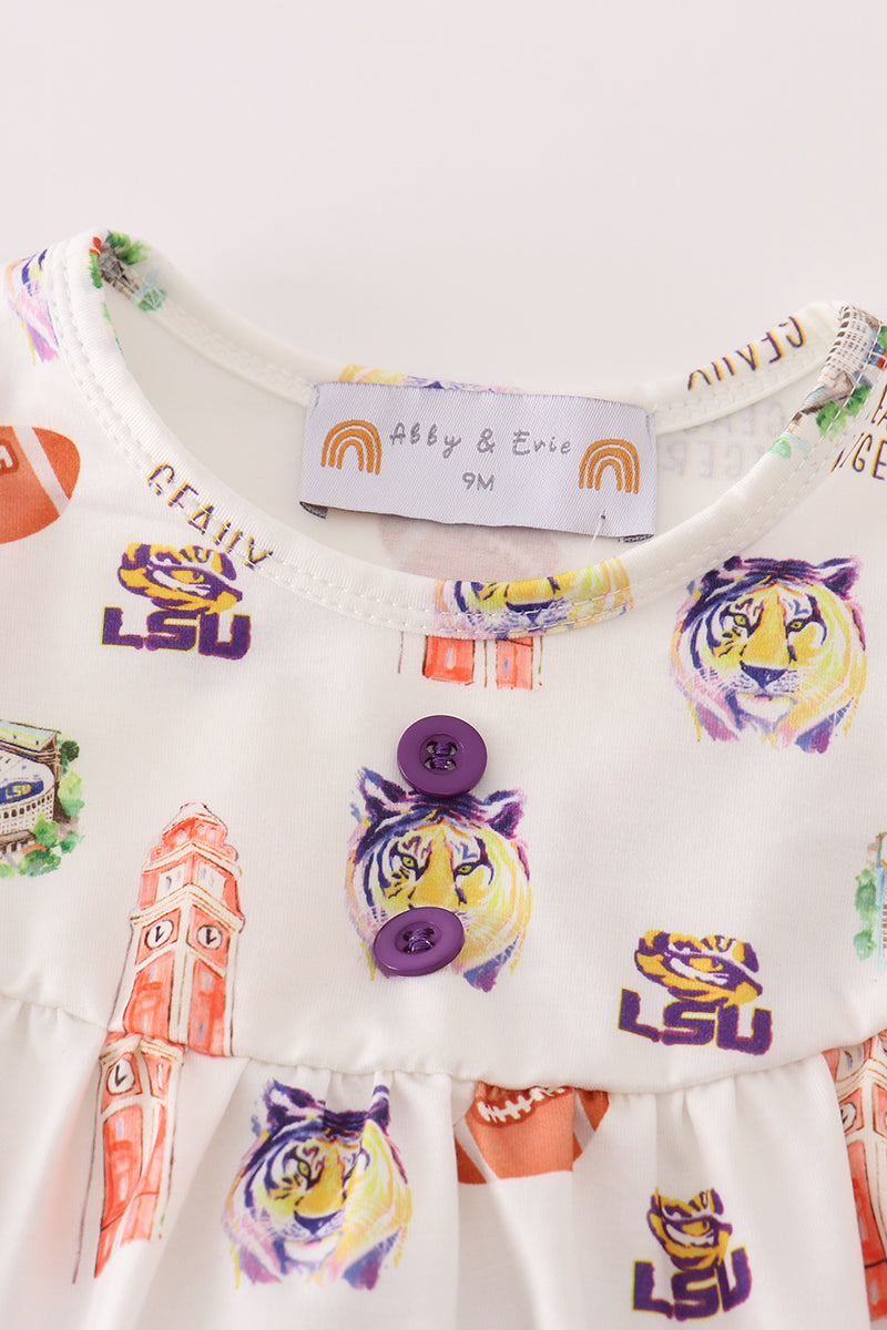 Purple geaux tiger girl bubble