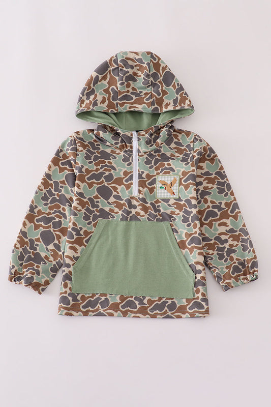 Camouflage duck embroidery hoodie
