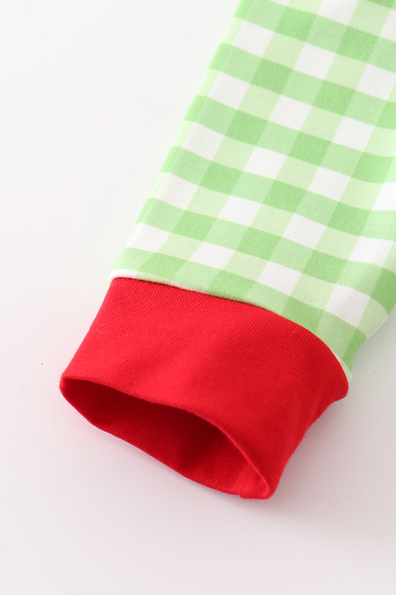 Green christmas grinch french knot boy bubble
