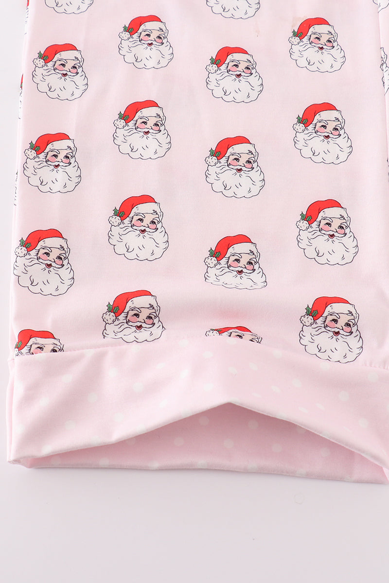 Pink christmas santa claus mom pajamas pants