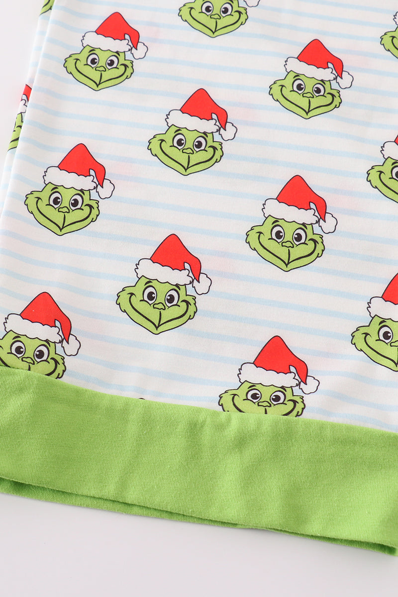 Green stripe christmas grinch dad pajamas pants