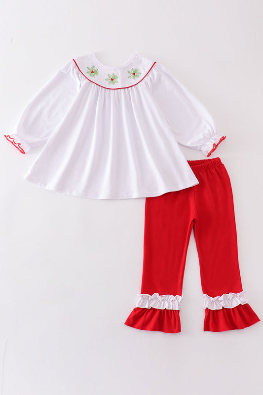 White christmas holly bishop girl set