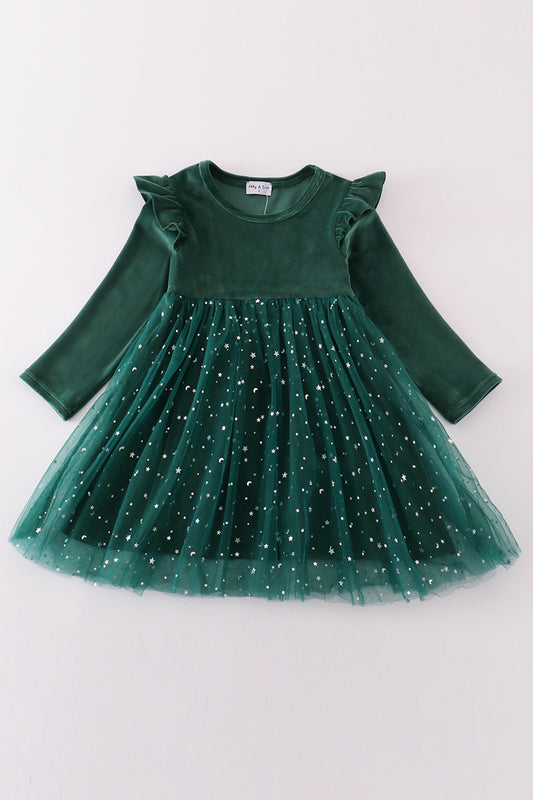 Forest velvet tutu dress