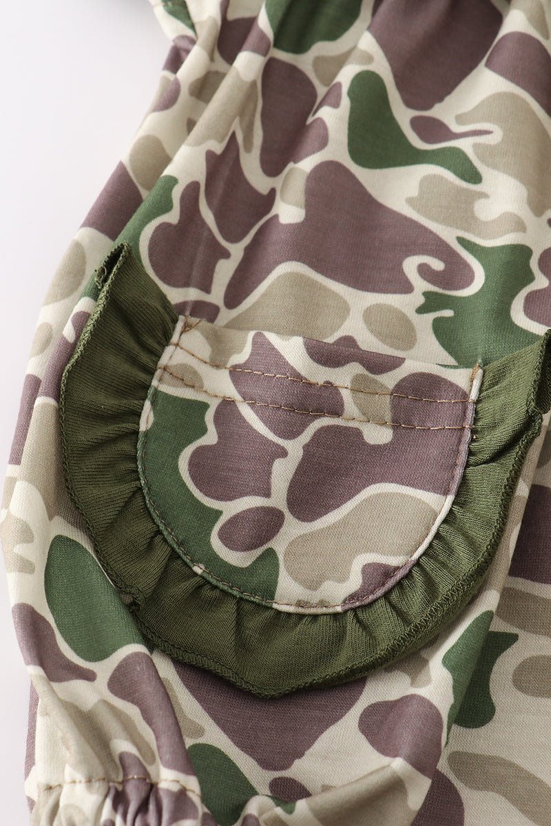 Camouflage print ruffle bubble