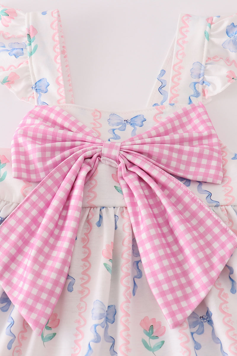 Floral bow girl set