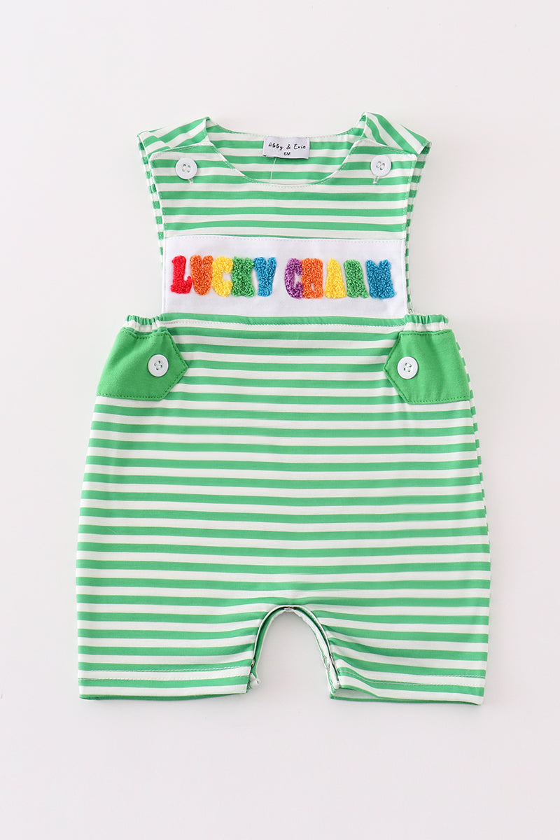 Green stripe lucky charm french knot boy jonjon