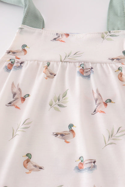 Green duck print bubble