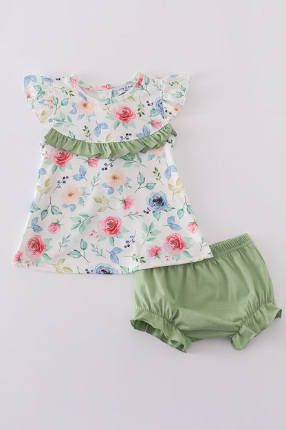 Green garden rose bloomer set
