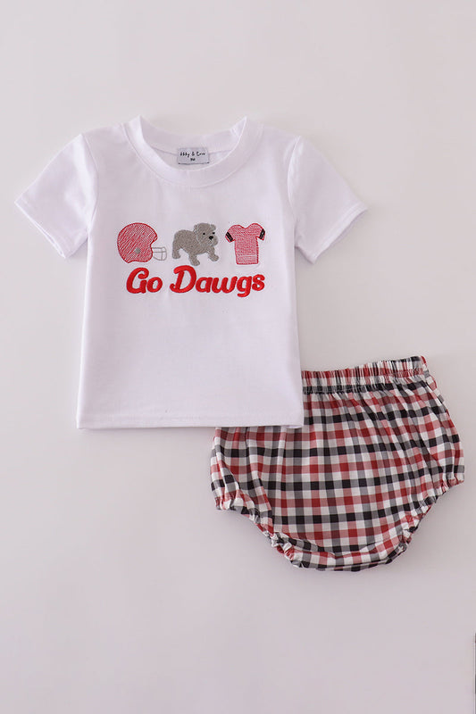 White Georgia go dawgs embroidery bloomer set