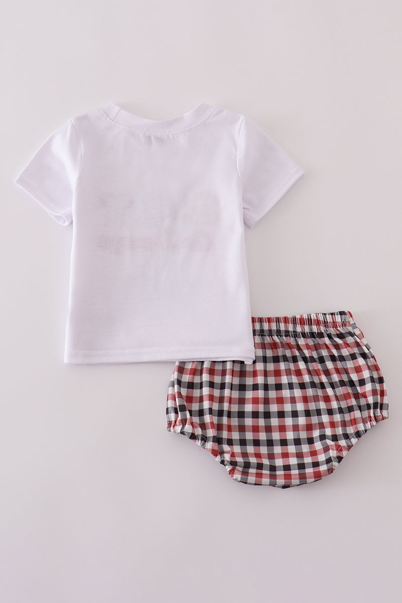 White Georgia go dawgs embroidery bloomer set