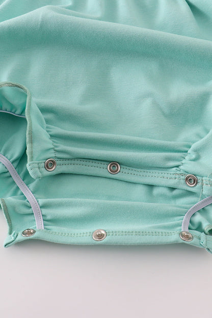 Mint hunting puppy embroidery ruffle bubble