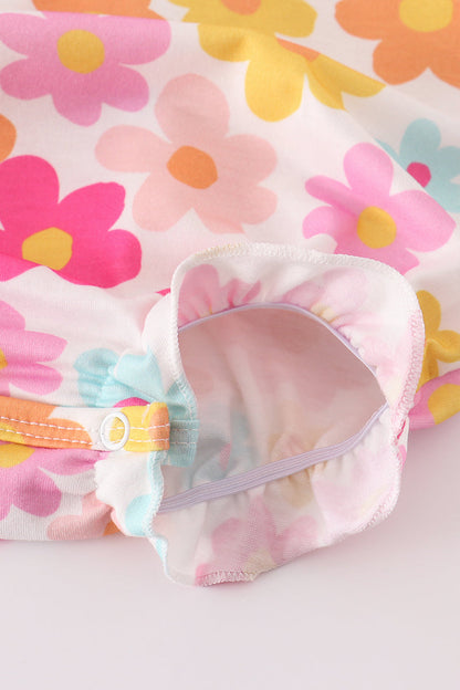 Hot pink floral print bubble