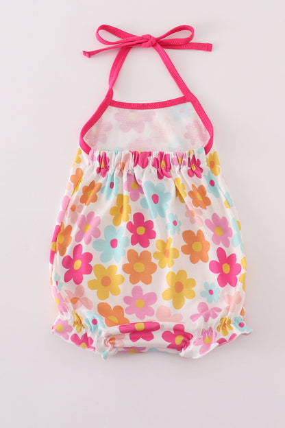 Hot pink floral print bubble