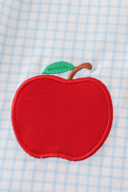 Apple applique bow shorts set