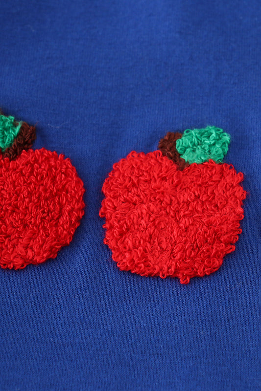 Blue apple french knot shorts set