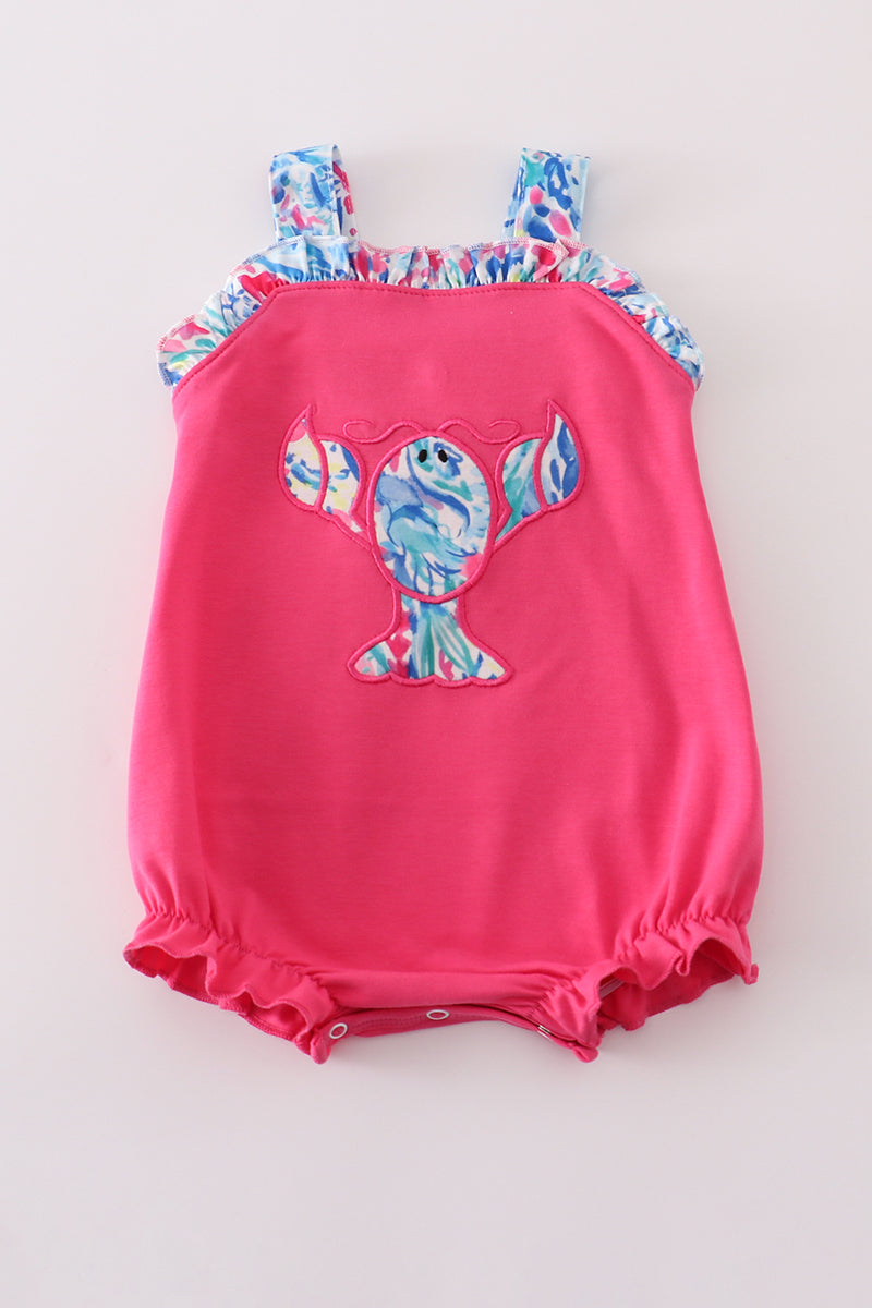 Tropical Lobster Splash applique bubble