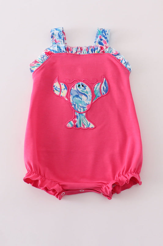 Tropical Lobster Splash applique bubble