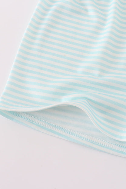 Apple pencil embroidery smocked shorts set