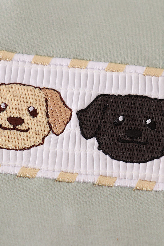 Puppy embroidery smocked bubble
