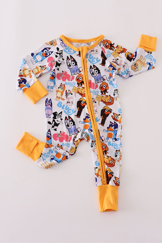 Character print bamboo pajamas romper