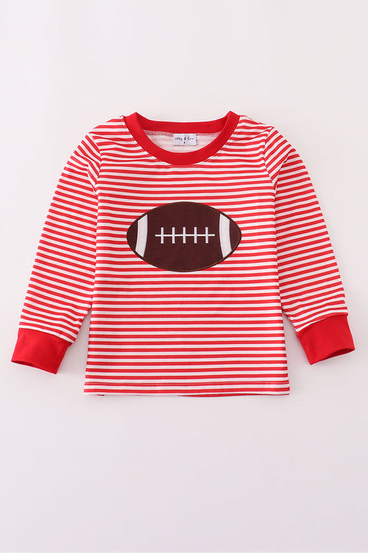 Red football applique top