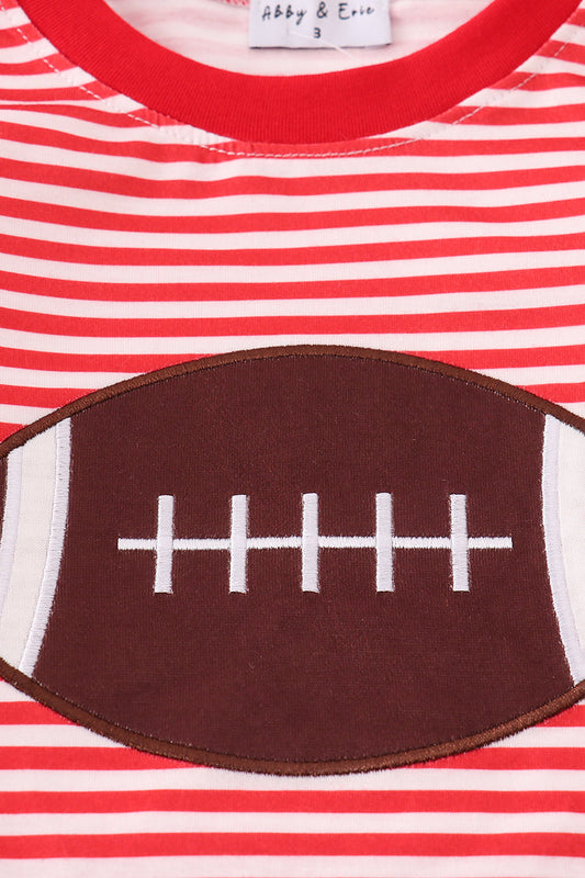 Red football applique top
