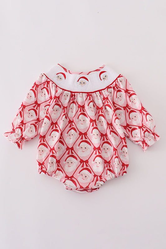 Red santa claus smocked bubble