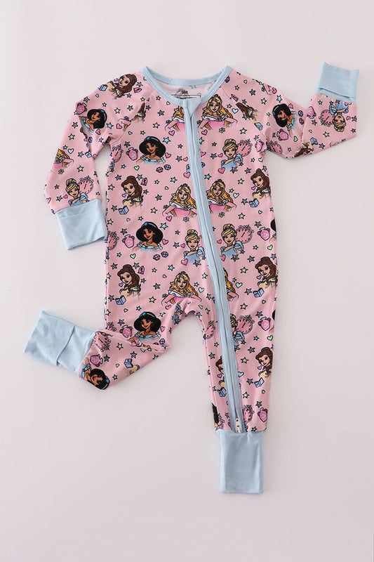 Pink princess bamboo pajamas romper