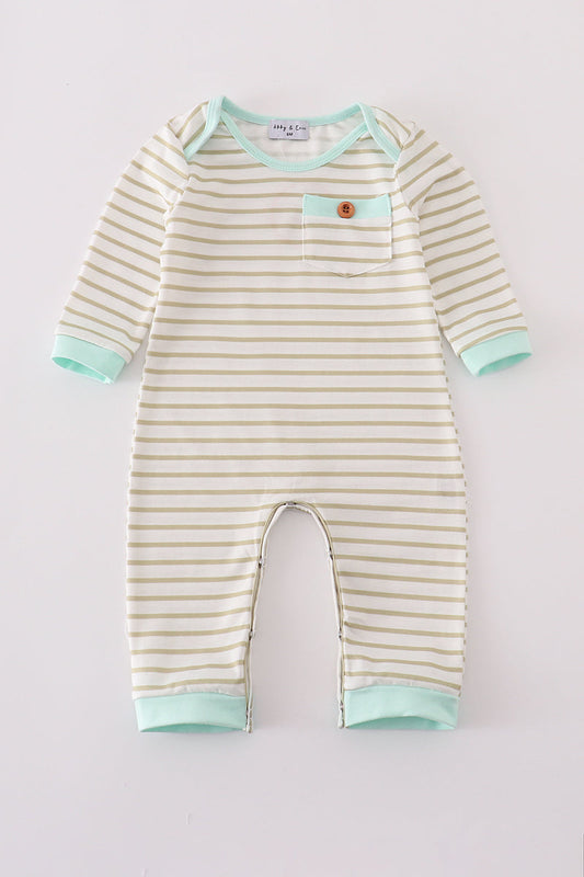 Khaki stripe romper