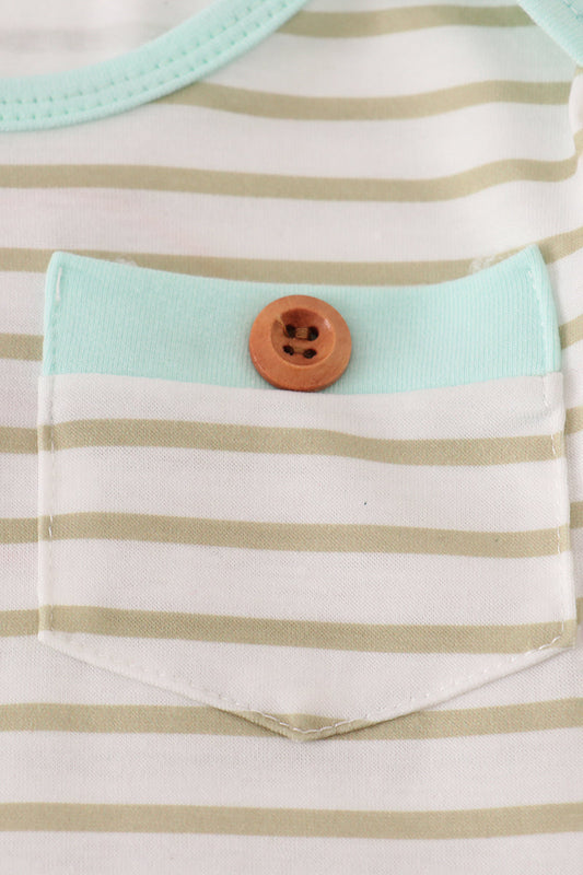 Khaki stripe romper