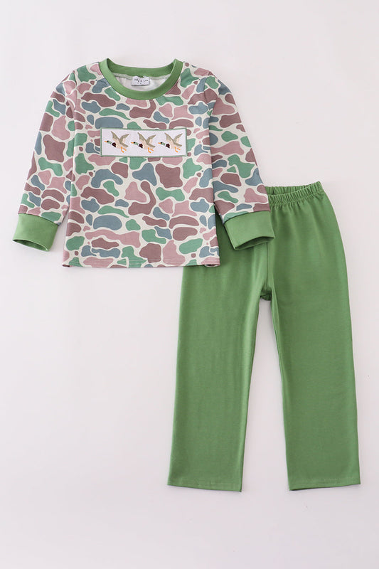 Camouflage mallard embroidery pants set