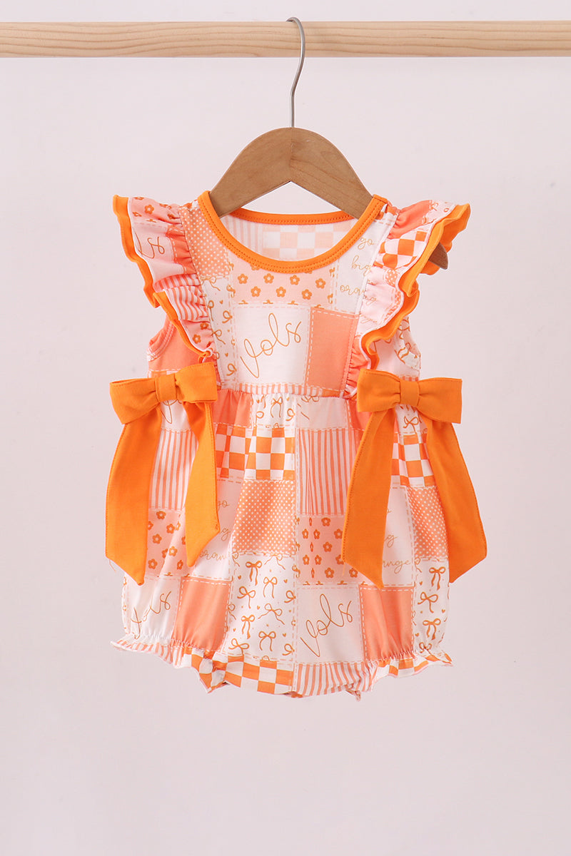 Orange Tennessee patchwork ruffle bubble