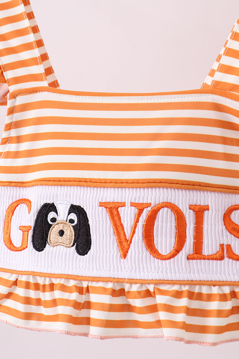 Tennessee Go vols smocked stripe 2pc swimsuit