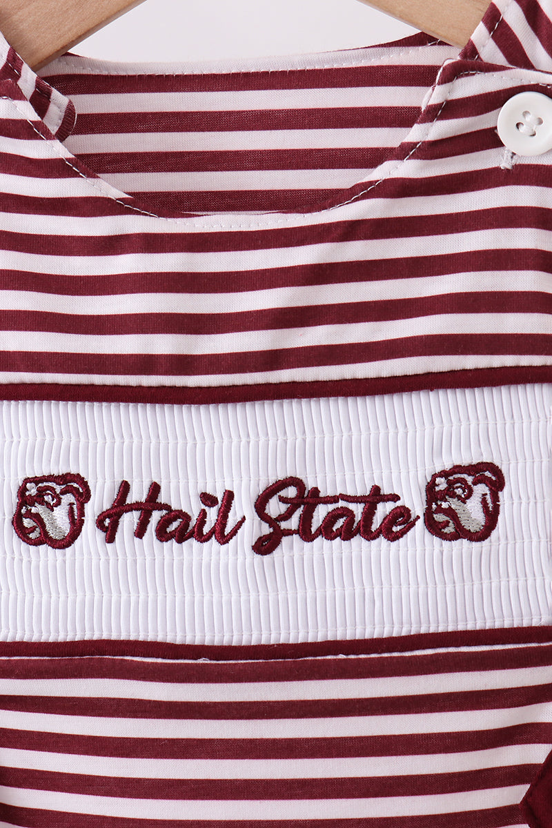 Mississippi Hail State smocked stripe jonjon
