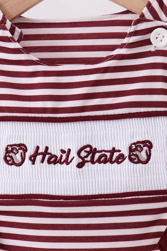 Mississippi Hail State smocked stripe jonjon