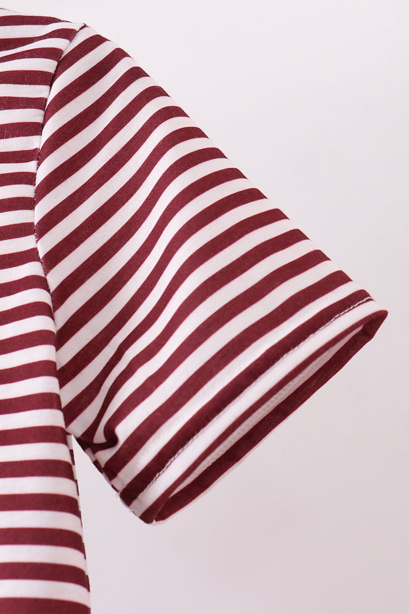 Mississippi Hail State embroidery stripe top