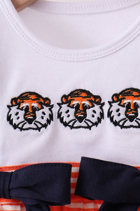 Auburn embroidery ruffle stripe bubble