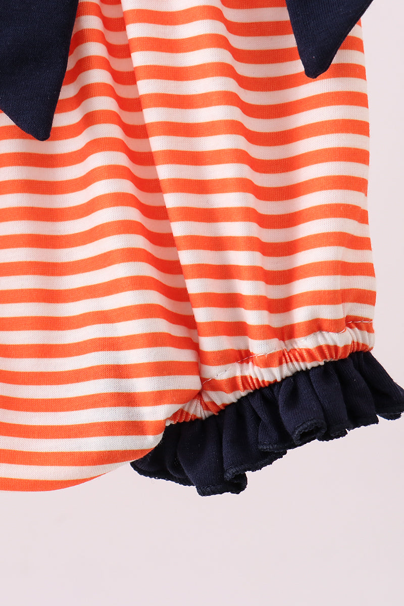 Auburn embroidery ruffle stripe bubble