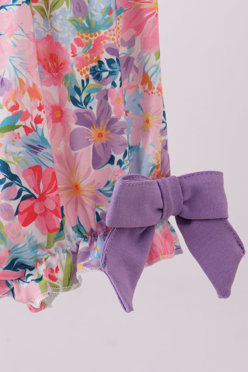 Purple MOMMY'S GIRL smocked ruffle bubble