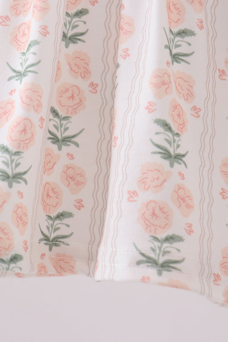 Sage floral ruffle bloomer set