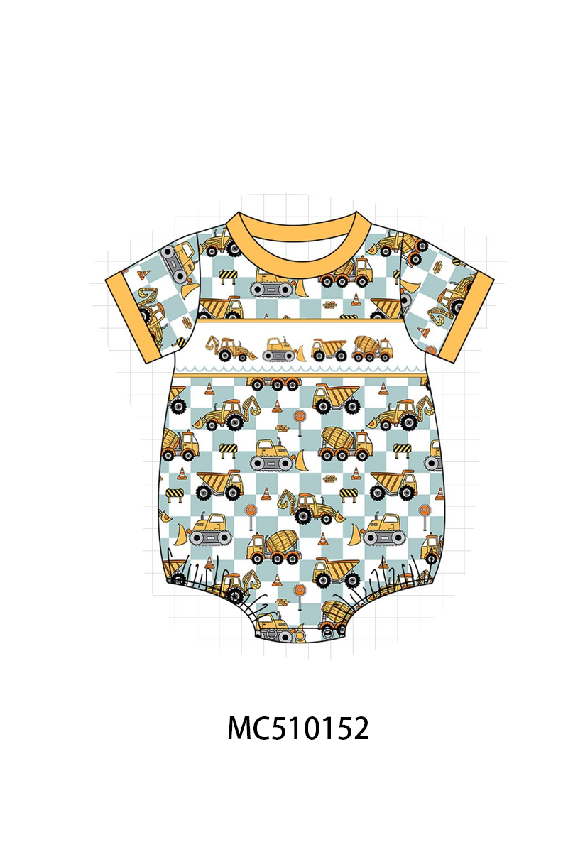 Construction vehicle embroidery bubble