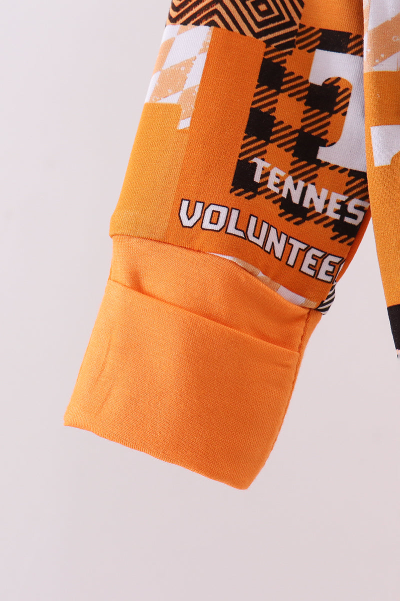 Orange Tennessee VOLS bamboo zipper romper