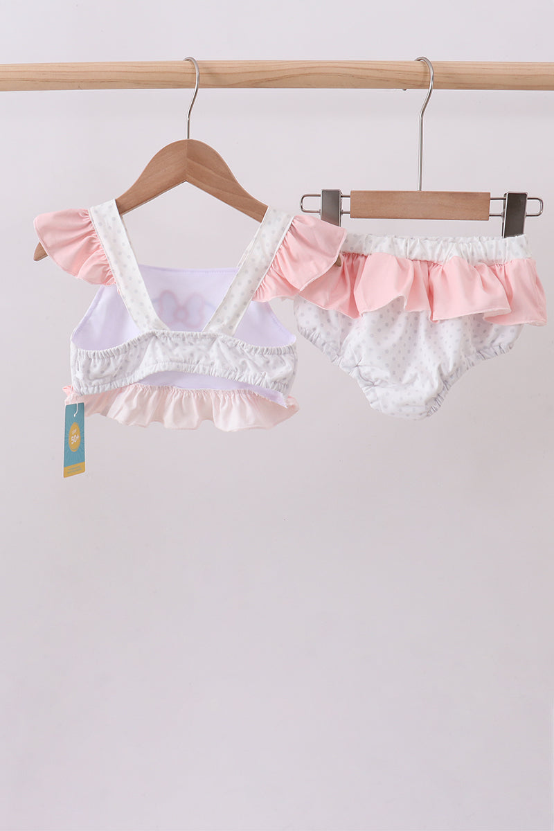 Character applique  ruffle 2pc swimsuit