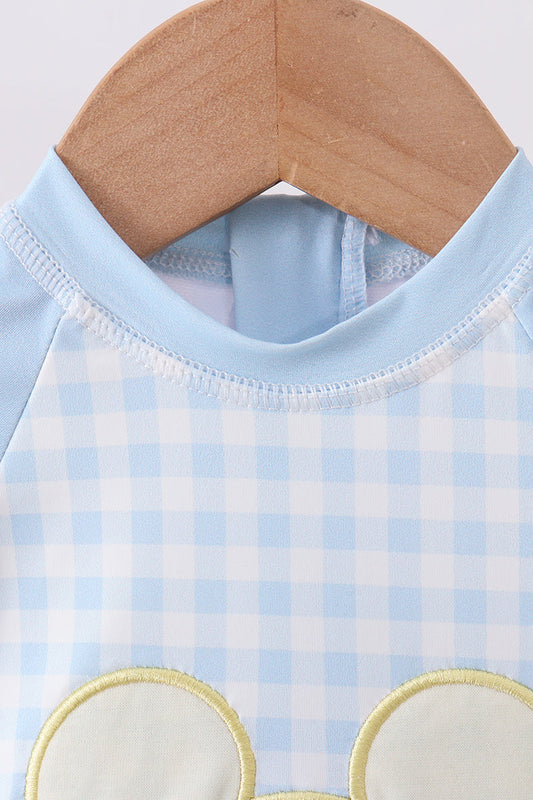Character applique  gingham one-piece swimsuit